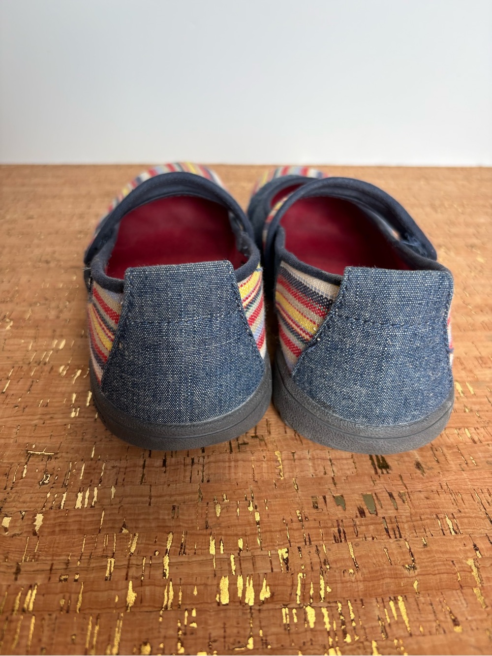 Keen Kids Mary Jane Sneakers in Navy with Red, Yellow & Blue Stripes - Picture 4 of 8